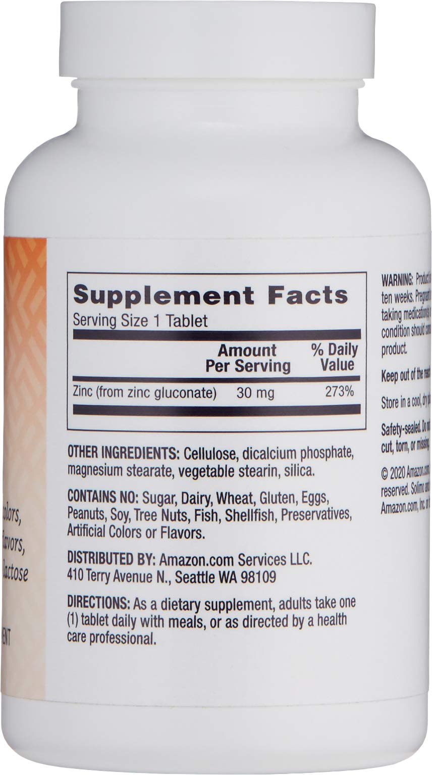 Amazon Brand Solimo Zinc 30mg - 300 Tablets - image 2