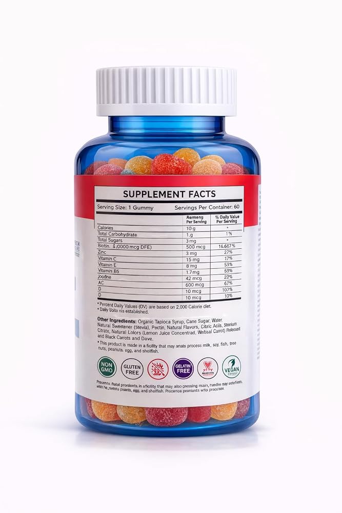 Wellrite Hair, Skin & Nail Gummy Vitamins - 60 Gummies - image 2