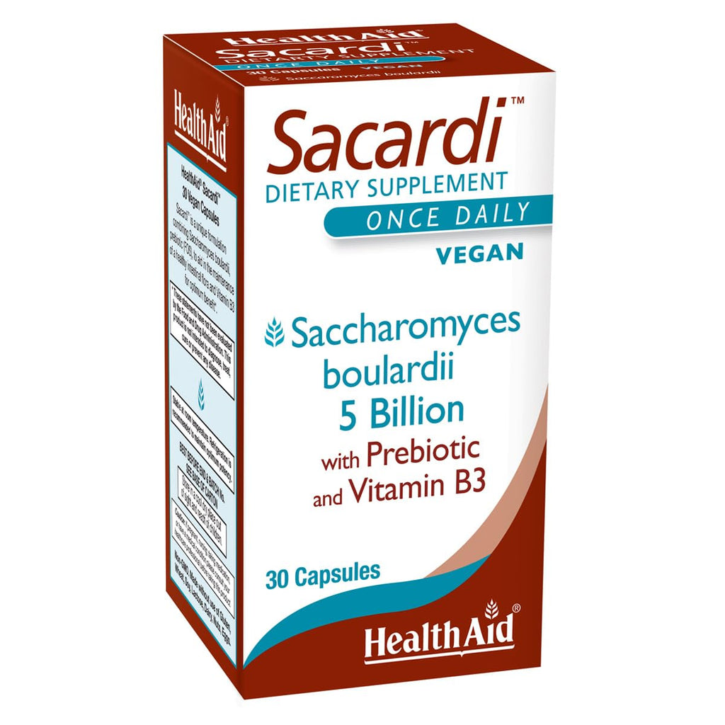 HealthAid Sacardi Saccharomyces Boulardii Probiotic - 30 Tablets