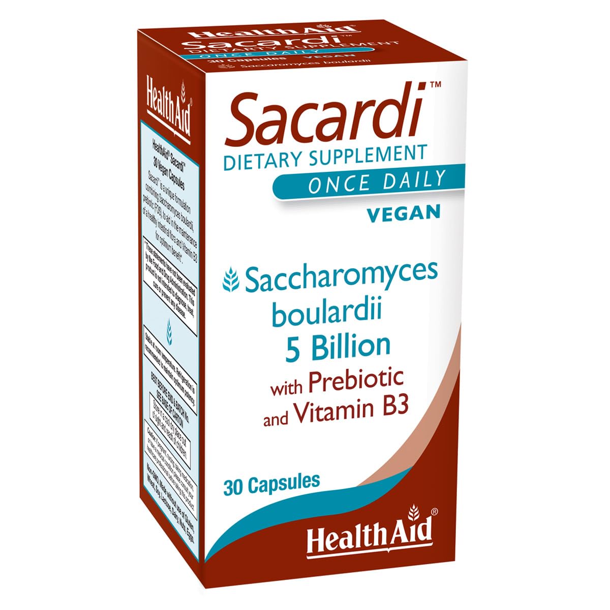 HealthAid Sacardi Saccharomyces Boulardii Probiotic - 30 Tablets