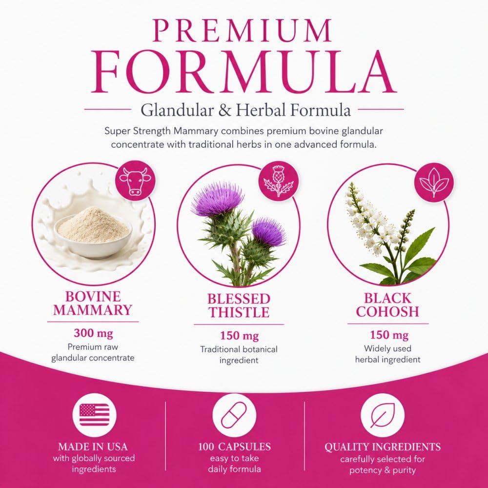 SOR, Inc. Super Strength Mammary Glandular Formula - 100 Capsules - image 4