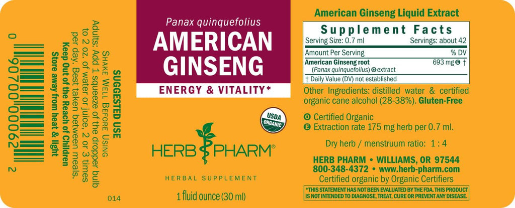 Herb Pharm Certified Organic American Ginseng Extract - 1 Fl Oz - image 8