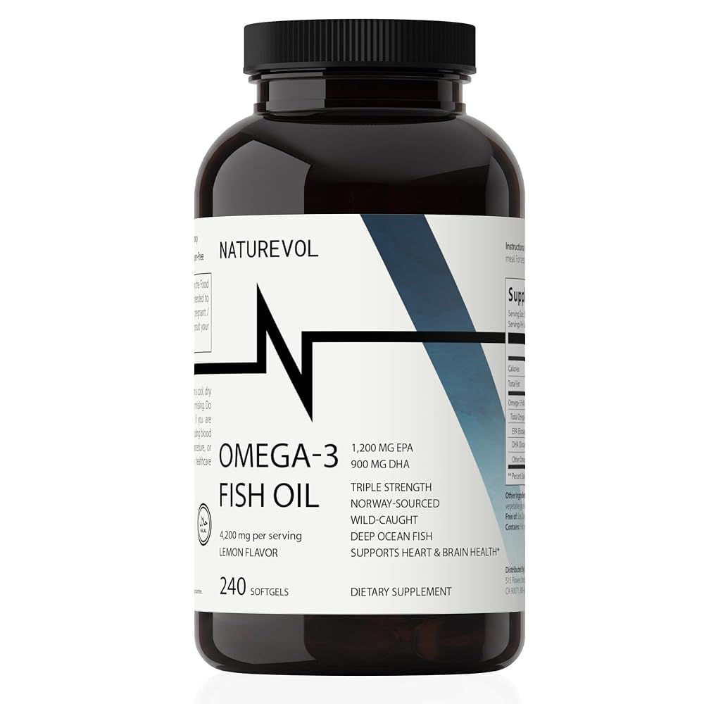 NATUREVOL Triple Strength Omega-3 Fish Oil 4200mg - 240 Softgels