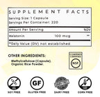 Lifted Naturals Micro Melatonin 100 mcg - 220 Vegetarian Capsules - image 6