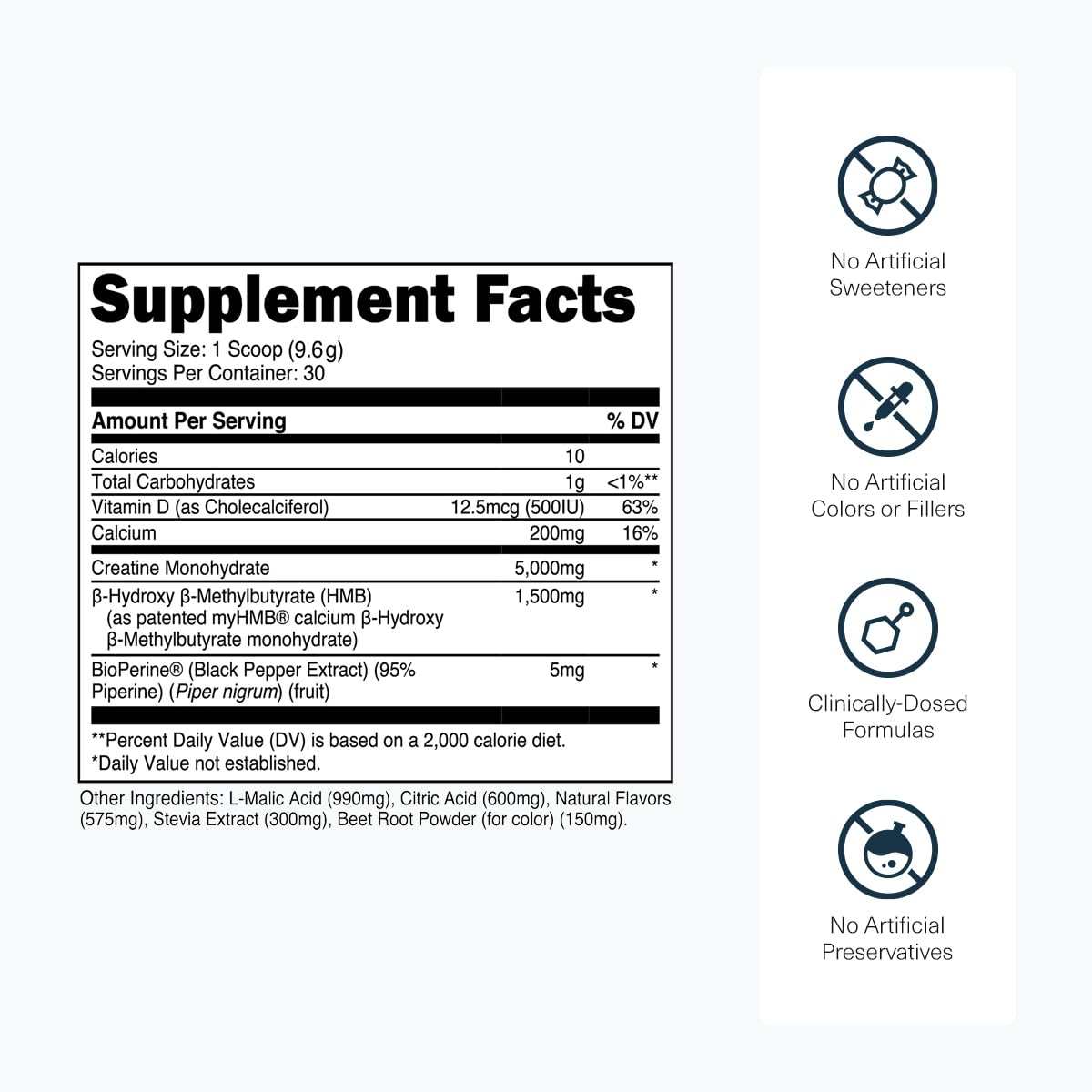 Transparent Labs Creatine HMB - Creatine Monohydrate Powder with HMB