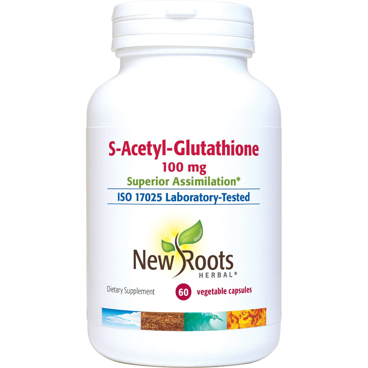 New Roots Herbal S-Acetyl-Glutathione 100mg - 60 Vegetarian Capsules