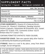Generic Vitamin D3 Cholecalciferol Supplement with Coconut Oil - 60 Capsules - image 2