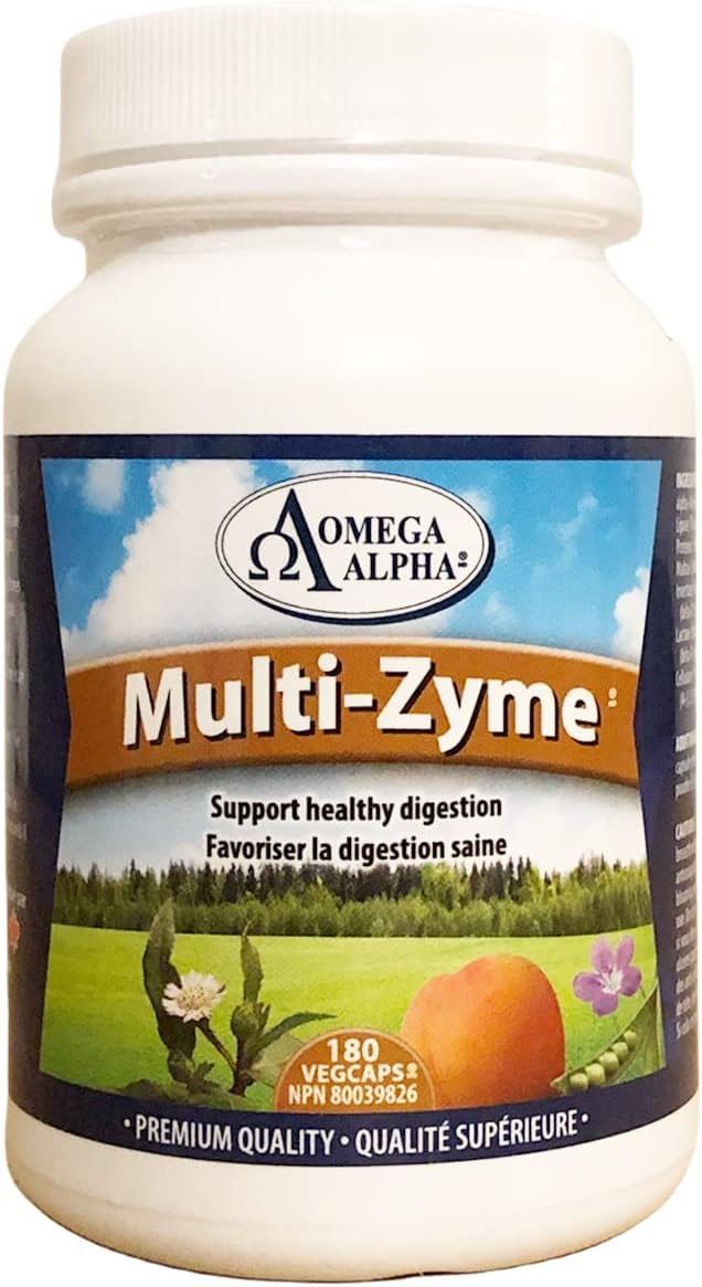 NewRoots Omega Alpha Multi-Zyme Digestive Enzyme - 180 Capsules
