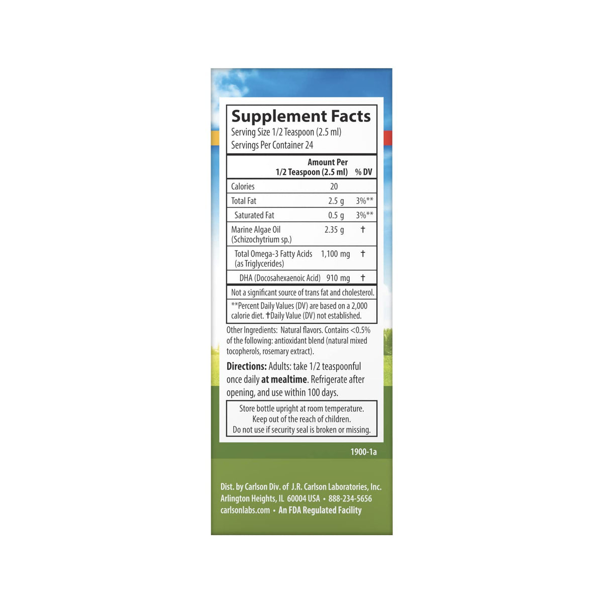 Carlson Vegetarian DHA 910 mg Plant-Based - 60 mL - image 2