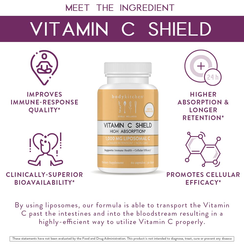 Body Kitchen Liposomal Vitamin C Shield PureWay-C 1000mg - 60 Capsules - image 2