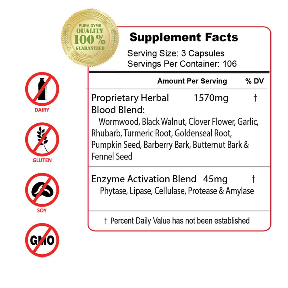 PuraDyme Herbal Blood Herbal Supplement - 320 Capsules - image 2