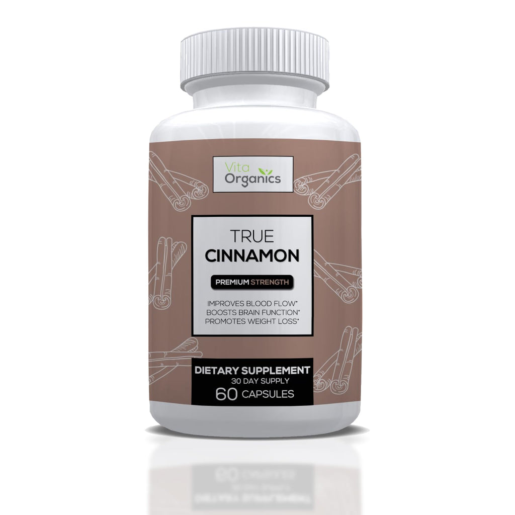Vita Organics True Cinnamon Supplement Ceylon Bark - 60 Vegetarian Capsules