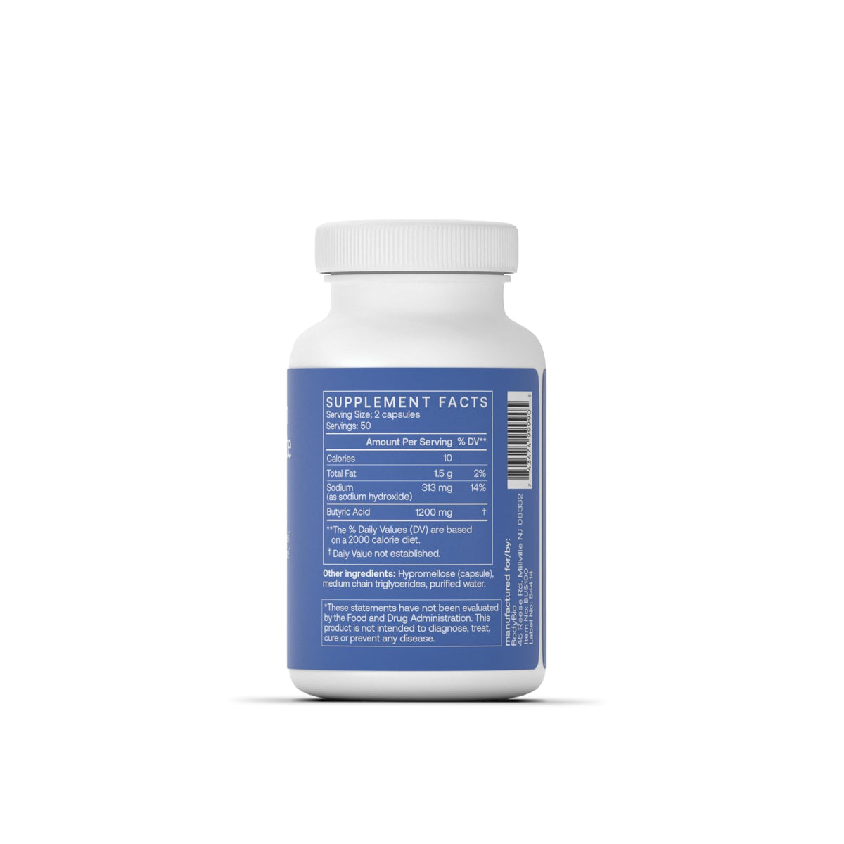 BodyBio Butyrate Sodium Postbiotic for Gut Support - 100 Capsules - image 2