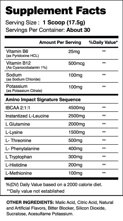 I-Prevail Supplements Amino Impact BCAA - image 4