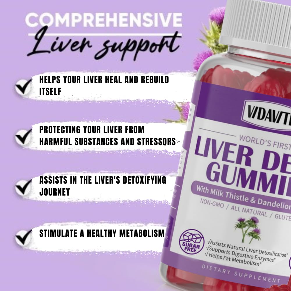 VIDAVITE Liver Cleanse Detox & Repair Gummies - 60 Count - image 2