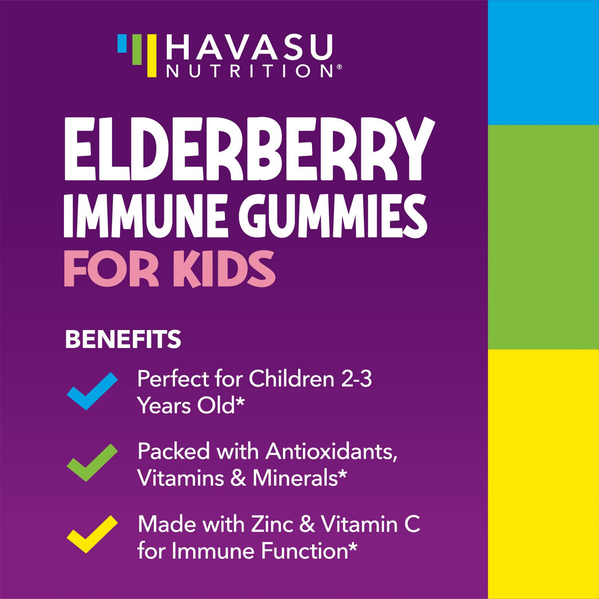 Havasu Nutrition Elderberry Gummies for Kids with Vitamin C & Zinc - 120 Gummies - image 2