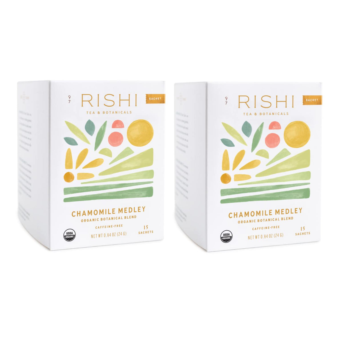 Rishi Chamomile Medley Tea Organic Herbal - 30 Sachet Bags