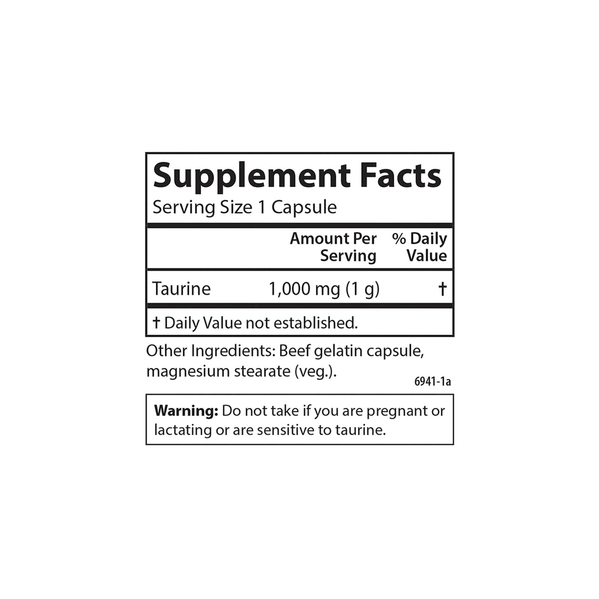 Carlson Taurine 1000 mg Free-Form Amino Acid - 300 Capsules - image 4