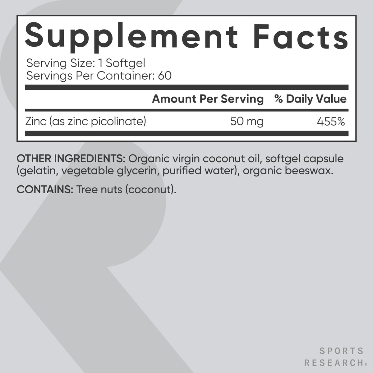 Sports Research® Zinc Picolinate