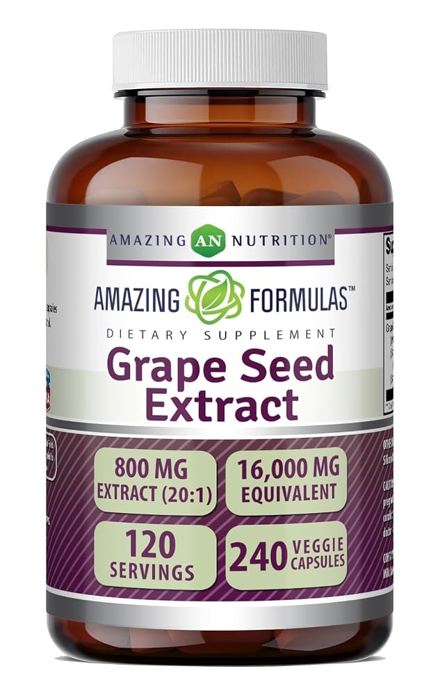 Amazing Nutrition Grapeseed 800 mg Extract 20:1 - 120 Capsules