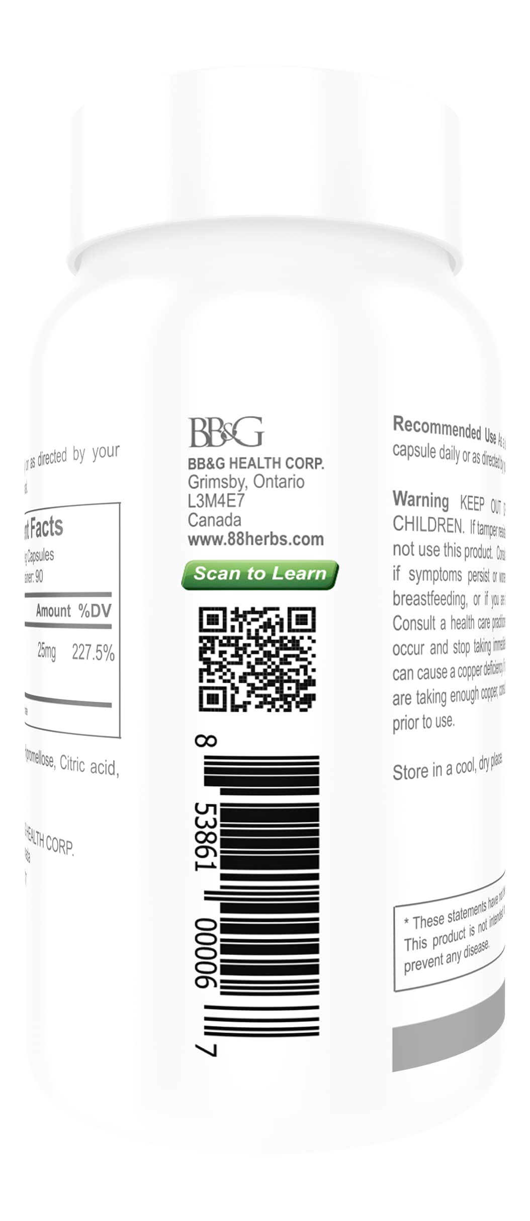 88herbs Zinc Bisglycinate 25 mg Immune Support - 90 Vegetarian Capsules - image 4