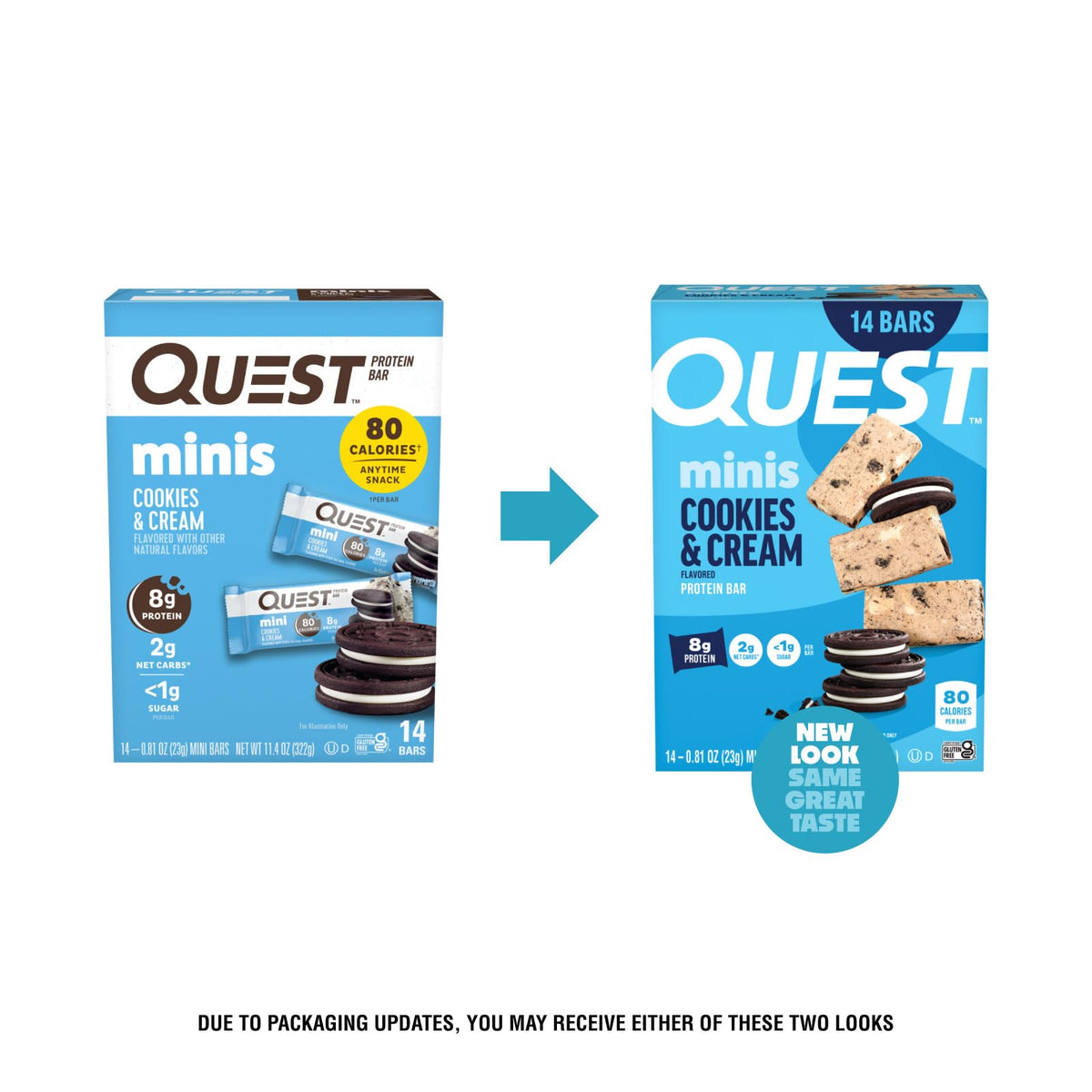 Quest Nutrition Mini Cookies & Cream Protein Bars
