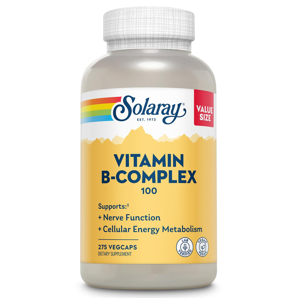 SOLARAY Vitamin B Complex 100 mg - 275 Vegetarian Capsules