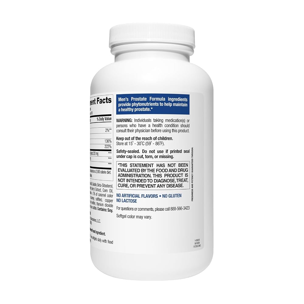 Nature's Wonder Men's Prostate Formula with Saw Palmetto - 200 Softgels - image 5