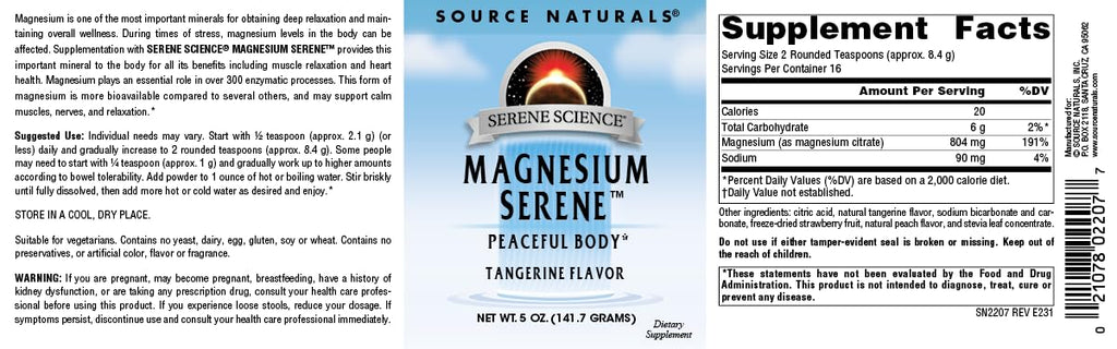 Source Naturals Serene Science Magnesium Serene Tangerince Flavored