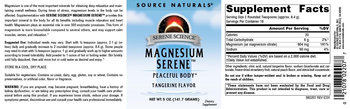 Source Naturals Serene Science Magnesium Serene Tangerince Flavored