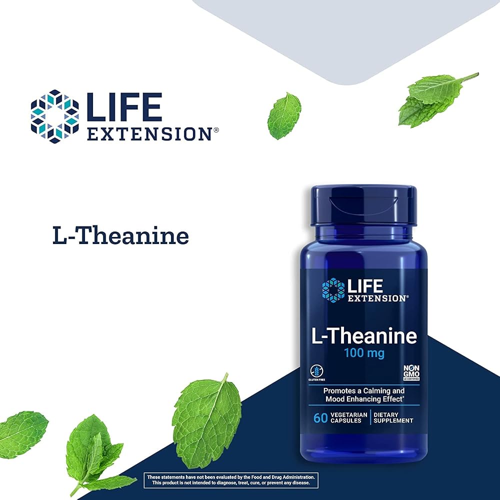 Life Extension L-Theanine Vegetarian Capsules for Relaxation - 120 Count - image 3
