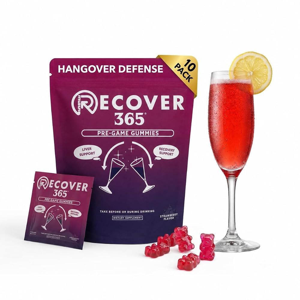 Recover 365 Hangover Relief Gummies for Fast Morning Recovery