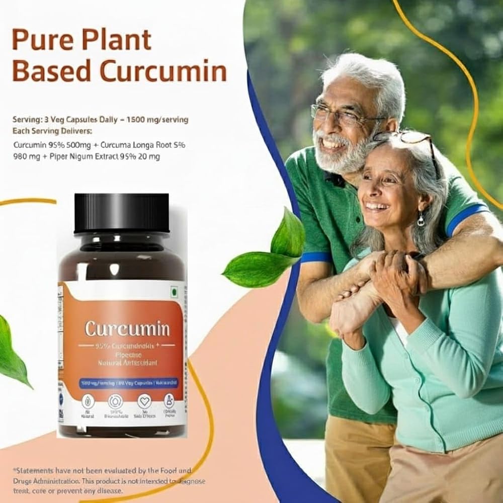Generic Organic Curcumin with Piperine 800mg - 60 Vegetable Capsules - image 3