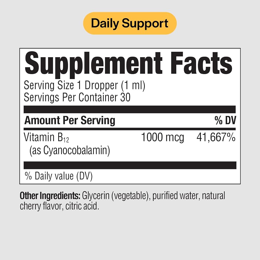 PureFormulas Liquid B12 1000 mcg Sublingual Drops - 1 fl. Oz. - image 2