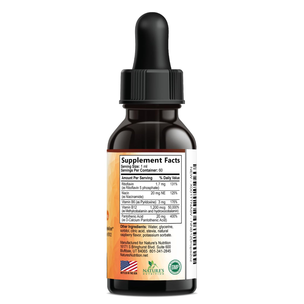Nature's Nutrition Vitamin B12 Drops Methylcobalamin Energy Support - 2 Fl Oz - image 9