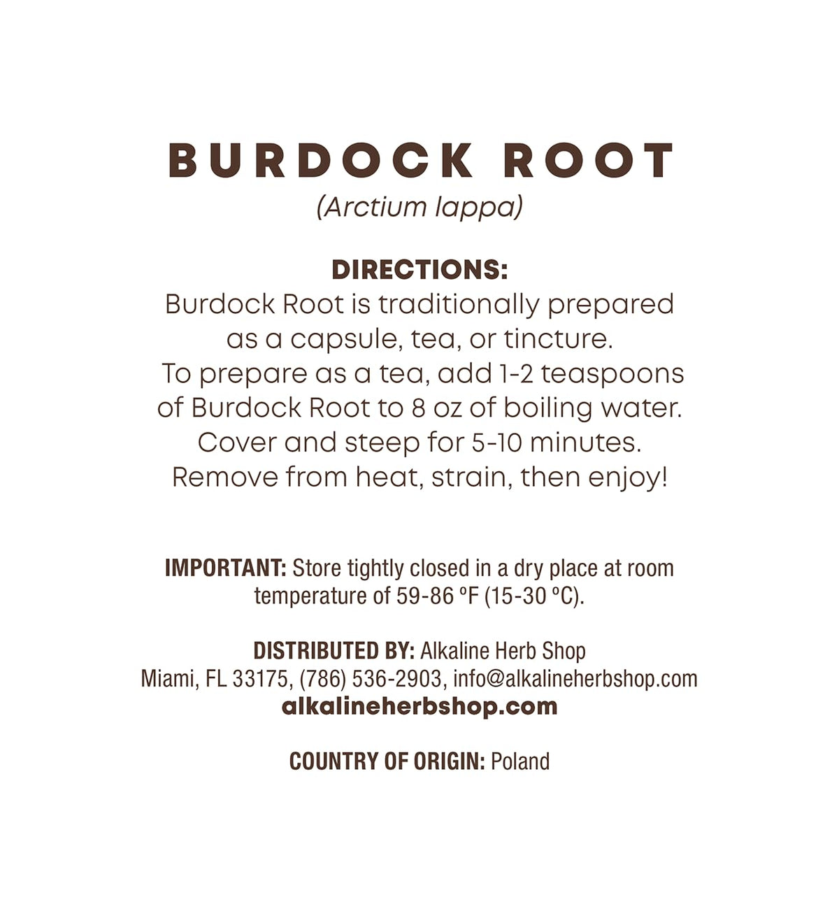 Alkaline Herb Burdock Root Tea Cut and Sifted - 4 oz - image 2