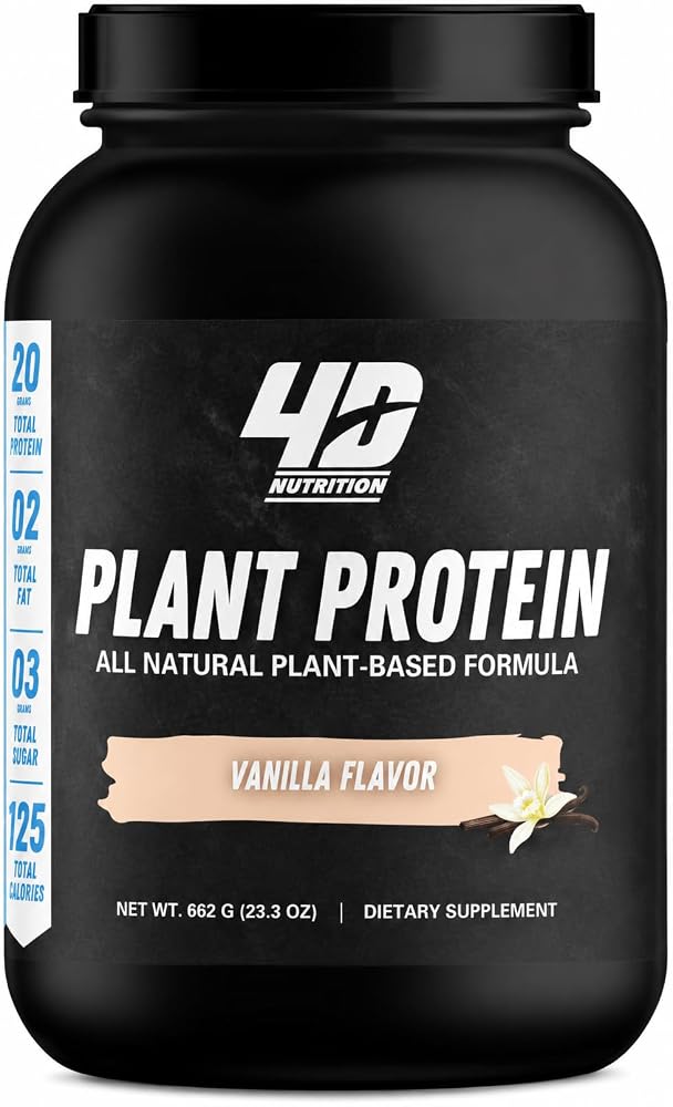 4D NUTRITION Vegan Plant Protein Powder Vanilla Milkshake - 28 Servings