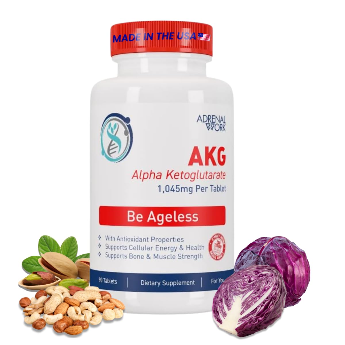 Adrenalwork L-Arginine 1000mg + AKG Pre-Workout - 180 Capsules