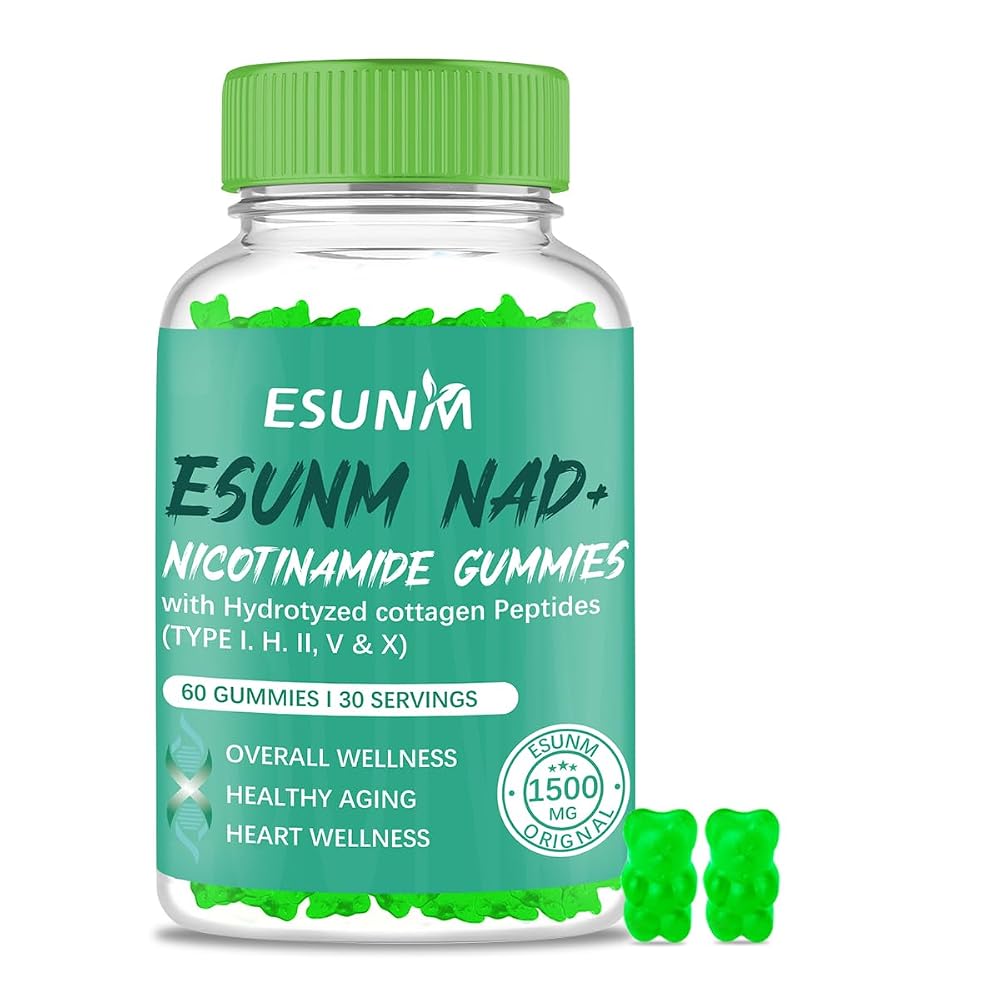 ESUNM Nicotinamide Riboside Gummies with Resveratrol - 60 Count