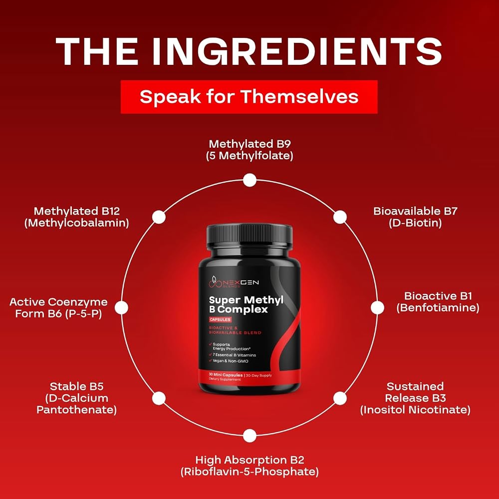 NEXGEN BLENDS Methylated B Complex Vitamin Supplement - Bioactive
