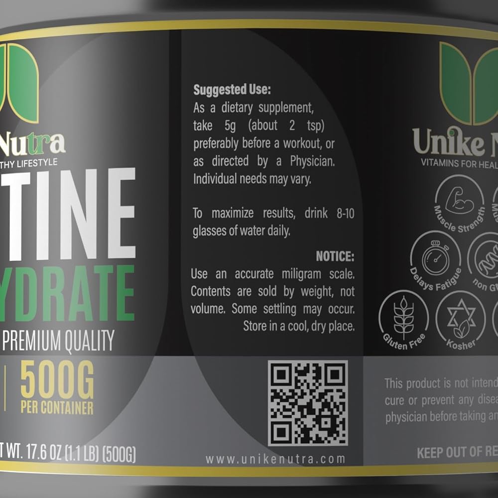 Unike Nutra Pure Creatine Monohydrate Powder - 500g - image 6