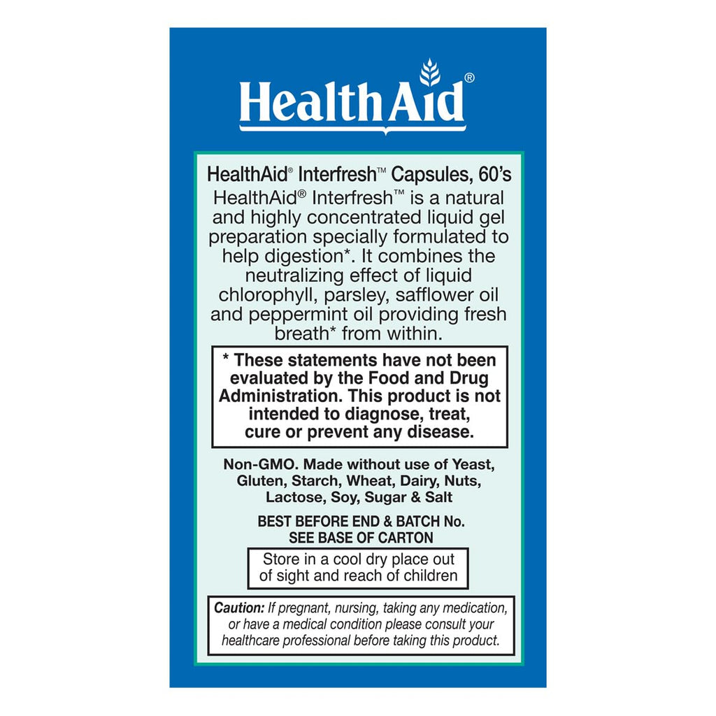 HealthAid Interfresh Natural Breath Support - 60 Softgels - image 2