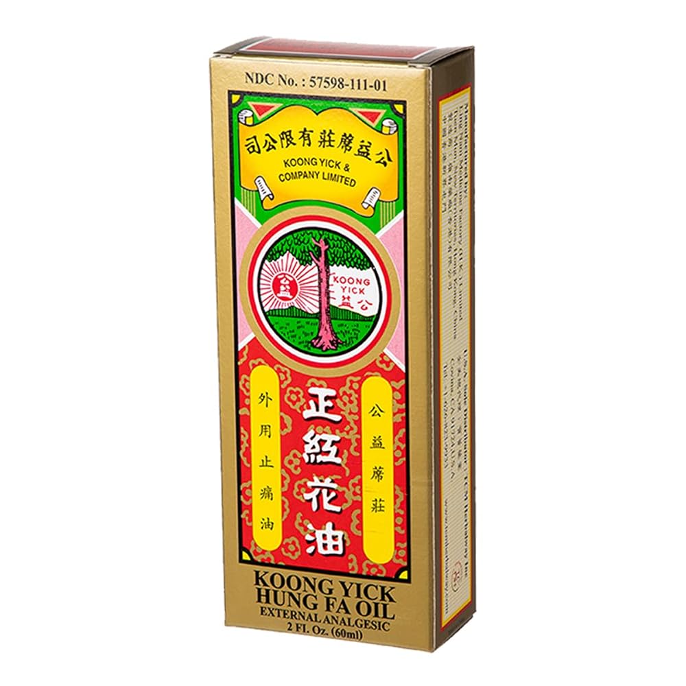 Koong Yick Hung FA Red Flower External Analgesic Oil - Pack of 3