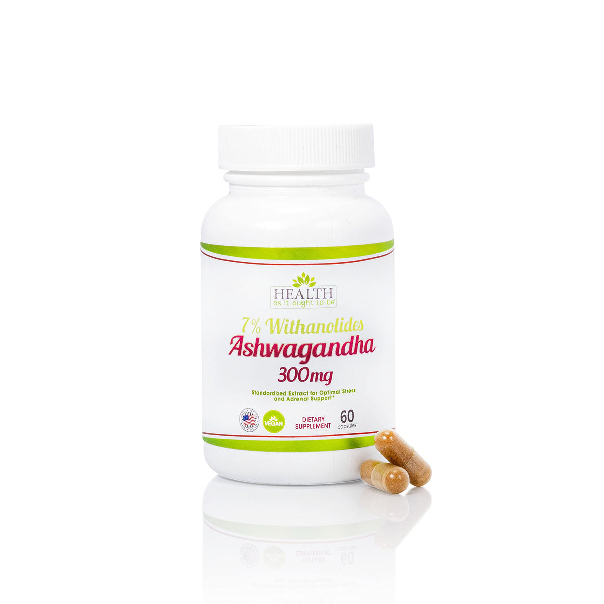 Health As It Ought To Be Ashwagandha 7% 300mg Adaptogen - 60 Capsules