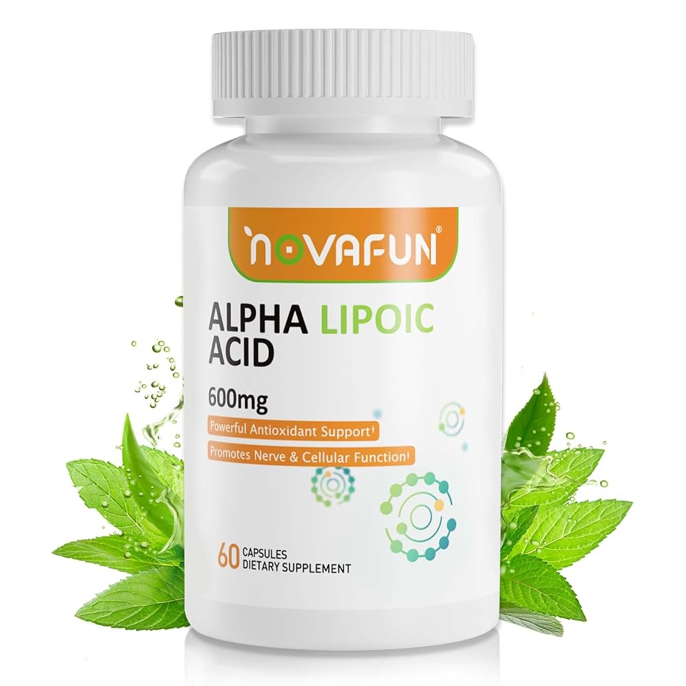 Novafun Alpha Lipoic Acid 600mg Nerve Health Supplement - 60 Capsules