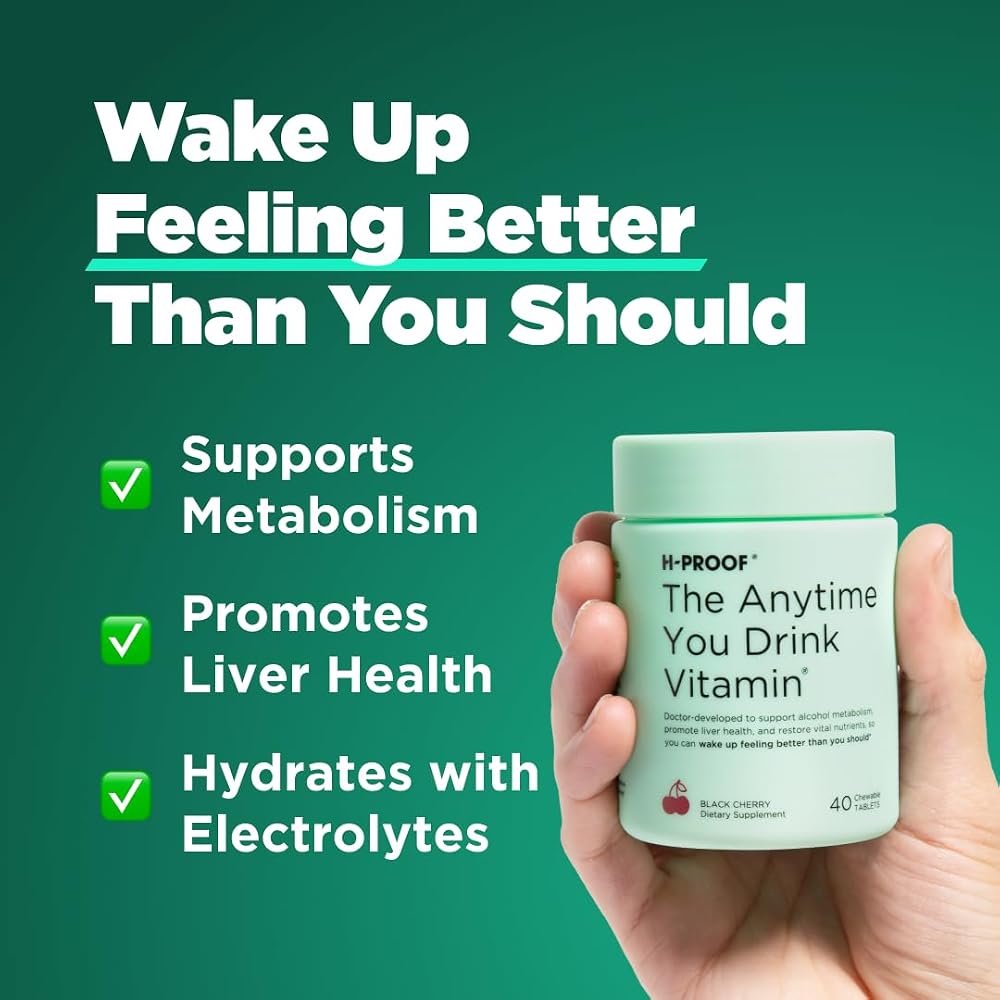 H-PROOF The Anytime You Drink Vitamin, Green Apple - 40 Tablets - image 2