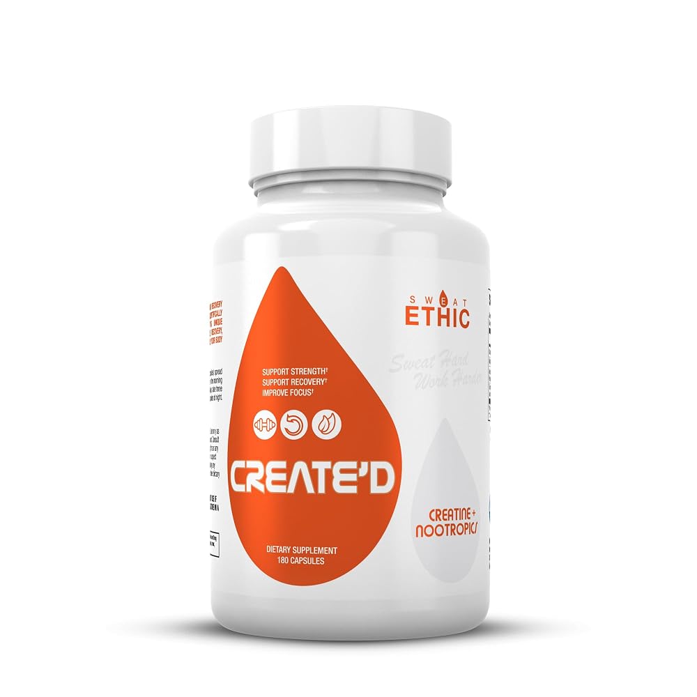 Sweat Ethic Create'd Creatine and Adaptogens - 180 Capsules