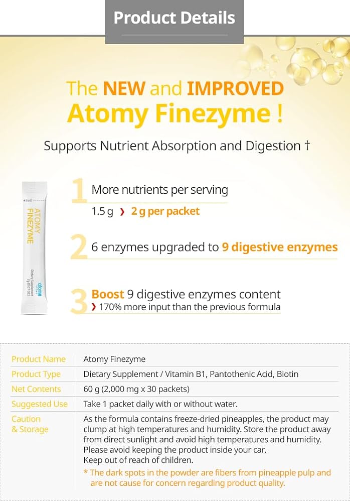 Generic Atomy Finezyme Pineapple Fermentation Digestive Enzymes - 30 Packets - image 3
