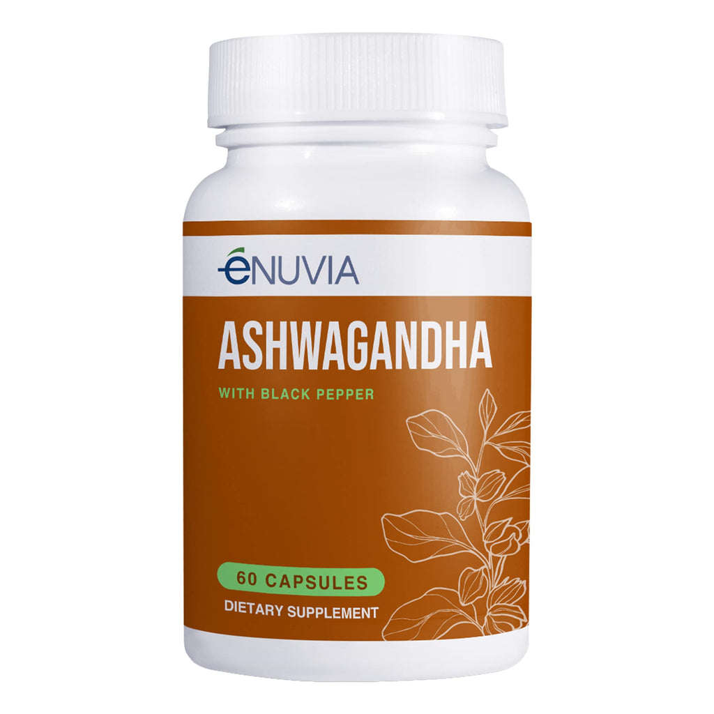 Enuvia Ashwagandha Supplement Stress Relief - 60 Capsules