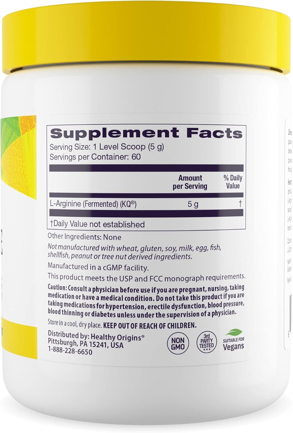 Healthy Origins L-Arginine Powder 5000 mg - 300g - image 2